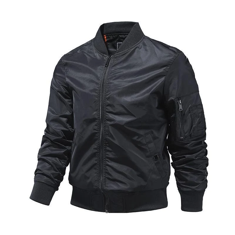 Herren leichte Nylon-Bomberjacke im Aviator-Utility-Stil mit Ärmeltasche Drune
