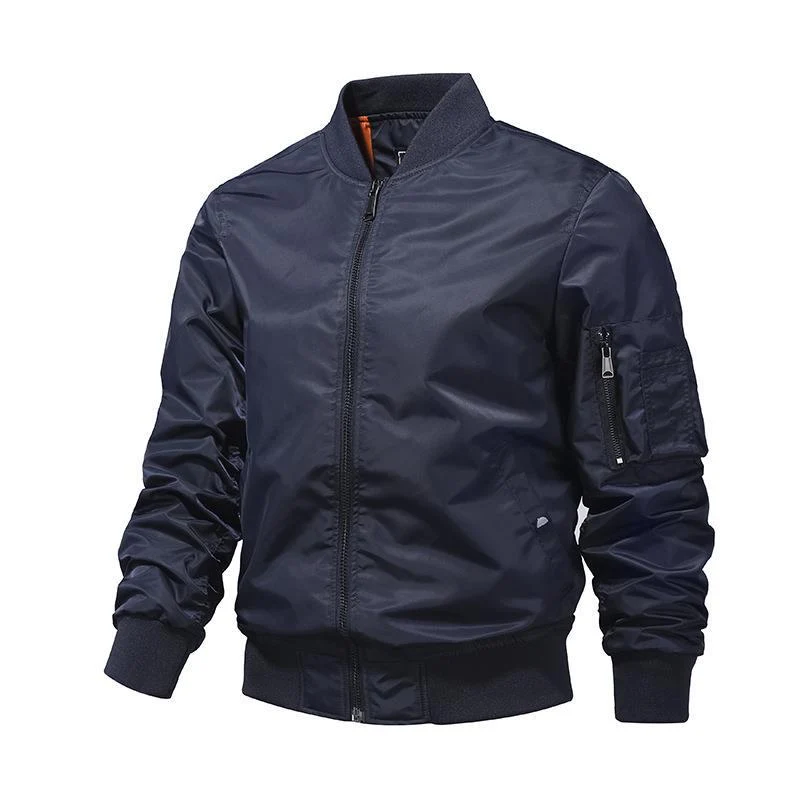 Herren leichte Nylon-Bomberjacke im Aviator-Utility-Stil mit Ärmeltasche Drune