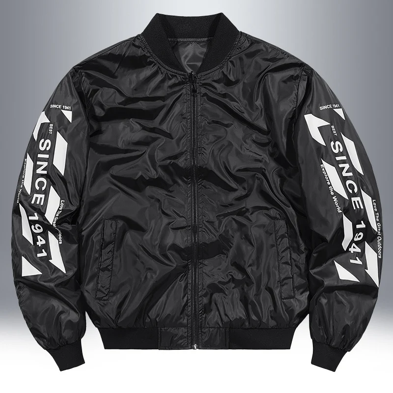 Herren Leichte Nylon-Bomberjacke im Aviator-Style mit Patchdetails und Ärmeltasche Drune