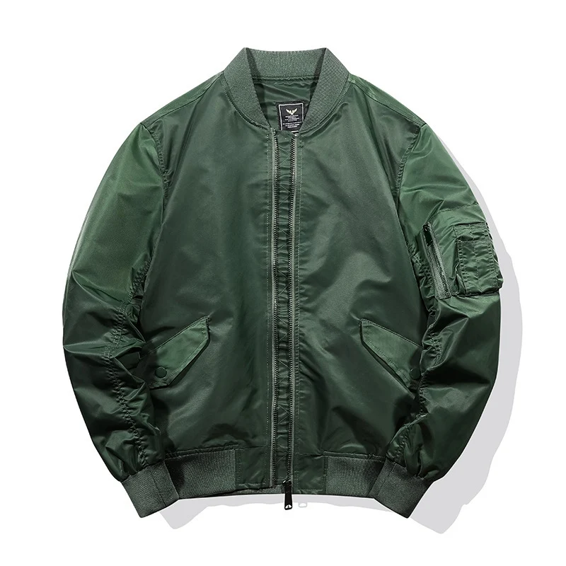 Herren Leichte Nylon-Bomberjacke im Aviator‑Style mit Ärmeltasche und windabweisender Shell Drune