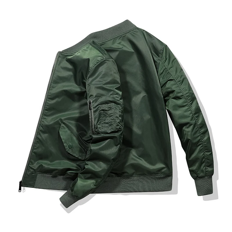 Herren Leichte Nylon-Bomberjacke im Aviator‑Style mit Ärmeltasche und windabweisender Shell Drune