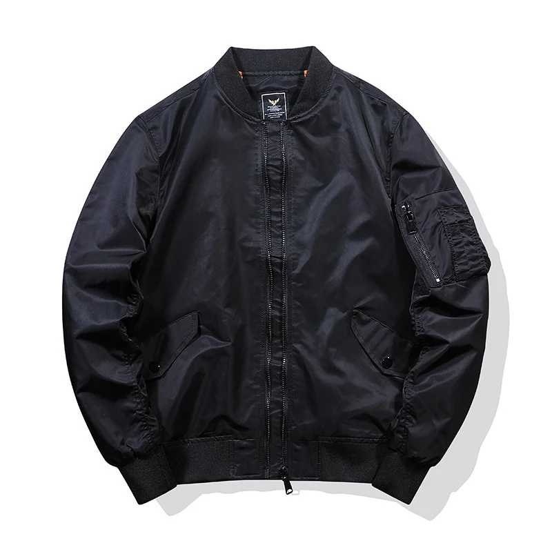 Herren Leichte Nylon-Bomberjacke im Aviator‑Style mit Ärmeltasche und windabweisender Shell Drune
