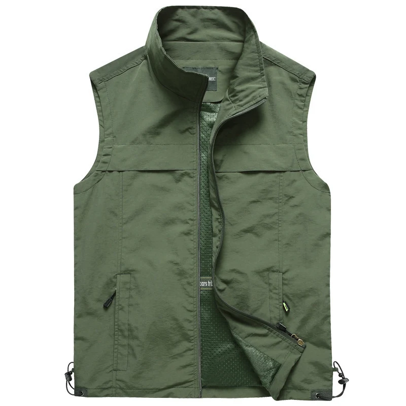 Herren leichte multifunktionale Utility-Weste mit Mesh-Futter und verstellbarem Saum Drune
