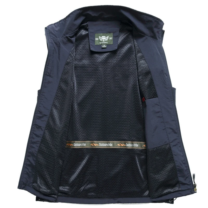 Herren leichte multifunktionale Utility-Weste mit Mesh-Futter und verstellbarem Saum Drune