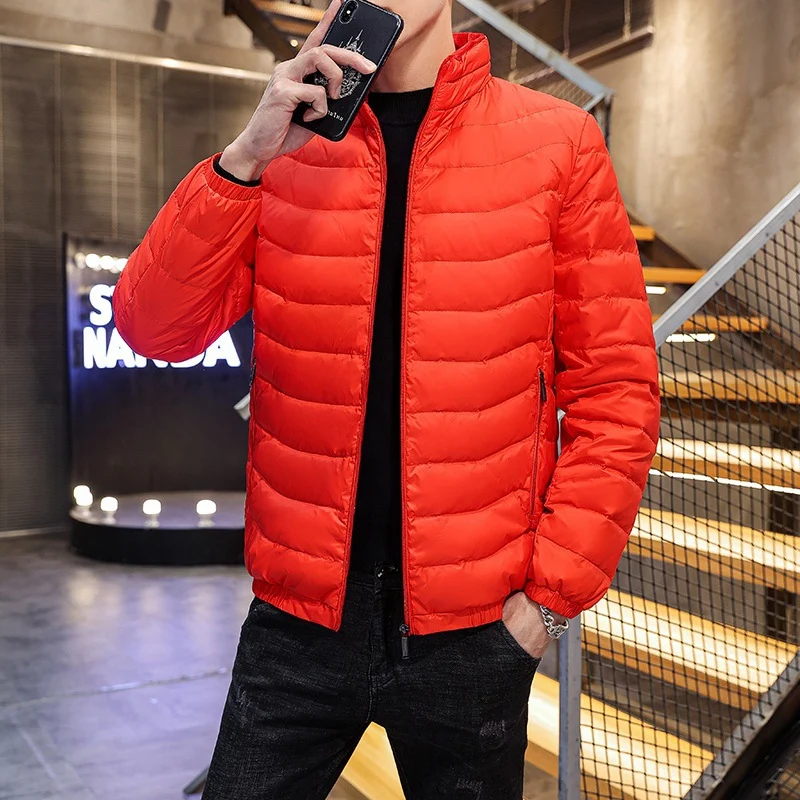 Herren Leichte gesteppte Daunenoptik-Jacke mit Stehkragen Drune