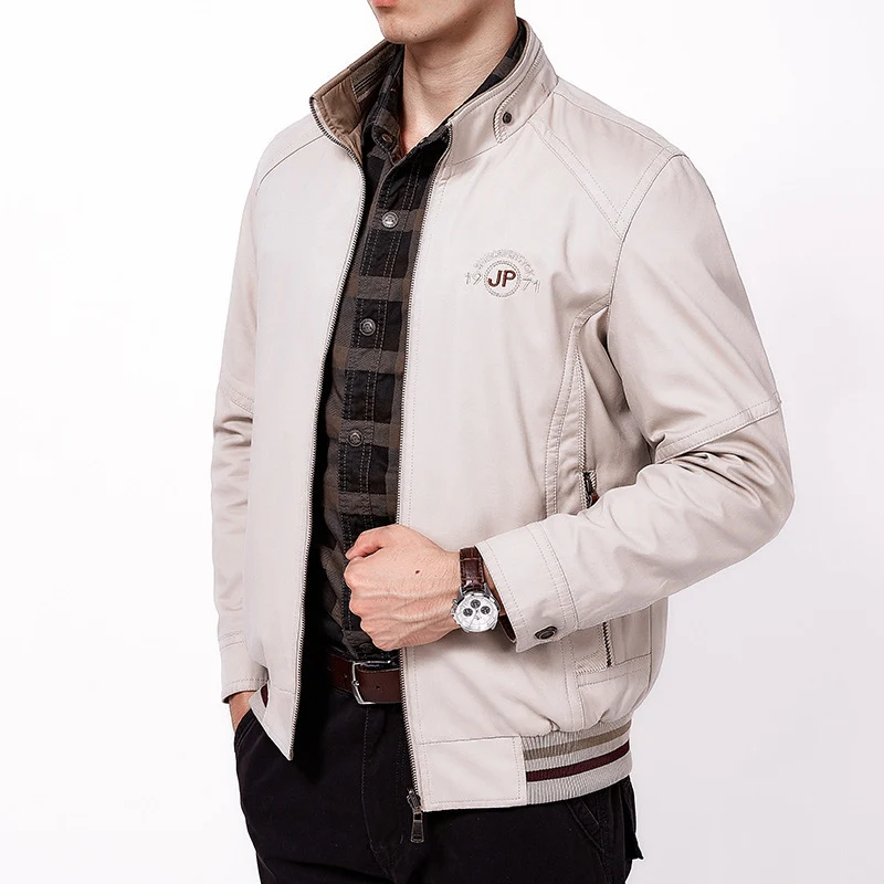 Herren leichte Canvas-Übergangsjacke mit gesteppter Schulterpasse und Reißverschluss Drune