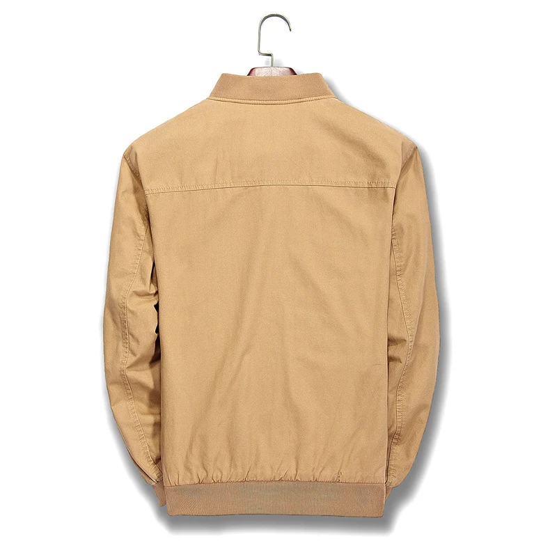 Herren leichte Canvas-Bomberjacke mit kariertem Innenfutter Drune