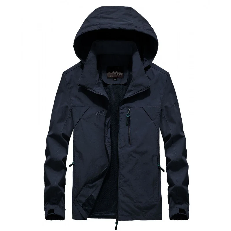 Herren leichte atmungsaktive Softshell-Trekkingjacke mit Kapuze und Mesh-Futter Drune
