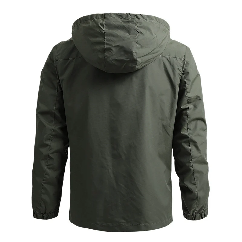 Herren leichte atmungsaktive Softshell Fieldjacke mit verstellbarer Kapuze und Brustreißverschluss Drune