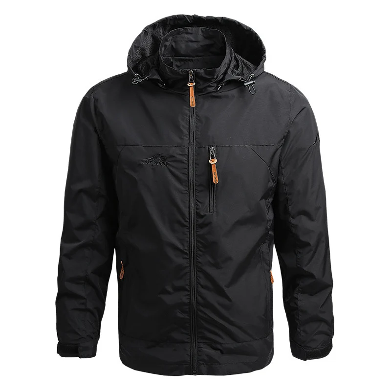 Herren leichte atmungsaktive Softshell Fieldjacke mit verstellbarer Kapuze und Brustreißverschluss Drune