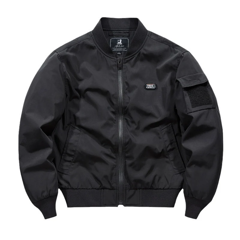 Herren leicht wattierte Bomberjacke im Utility-Look mit Ärmeltasche Drune