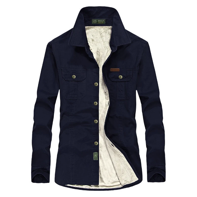 Herren Leicht gefütterte Canvas-Worker-Hemdjacke mit Brustpattentaschen Drune