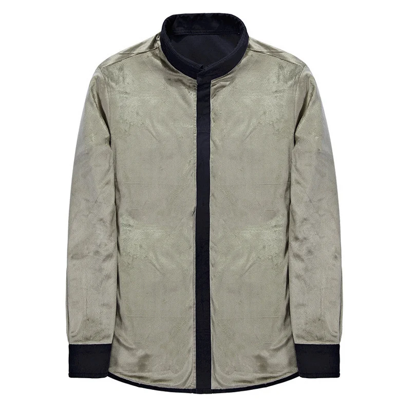Herren Leicht gefütterte Canvas-Worker-Hemdjacke mit Brustpattentaschen Drune