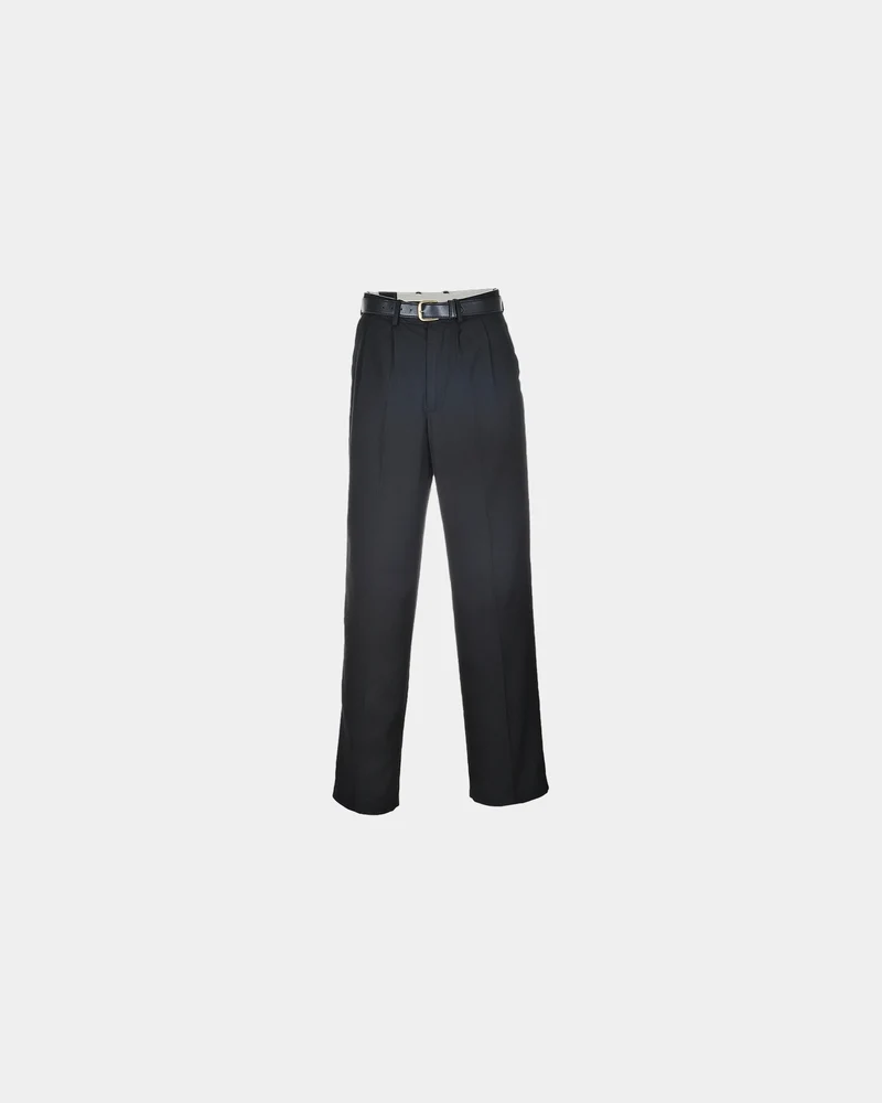 Servicehose Poly-Viskose schwarz-blau zum Personalisieren