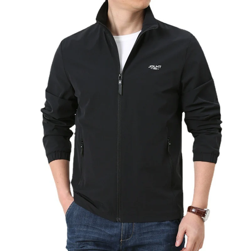 Herren Leichte winddichte Reißverschluss‑Blousonjacke mit Stehkragen und elastischen Bündchen Drune