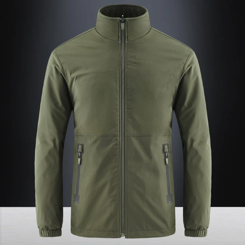 Herren leichte wasserabweisende Softshelljacke mit Stehkragen, verdecktem Reißverschluss und elastischen Bündchen Drune