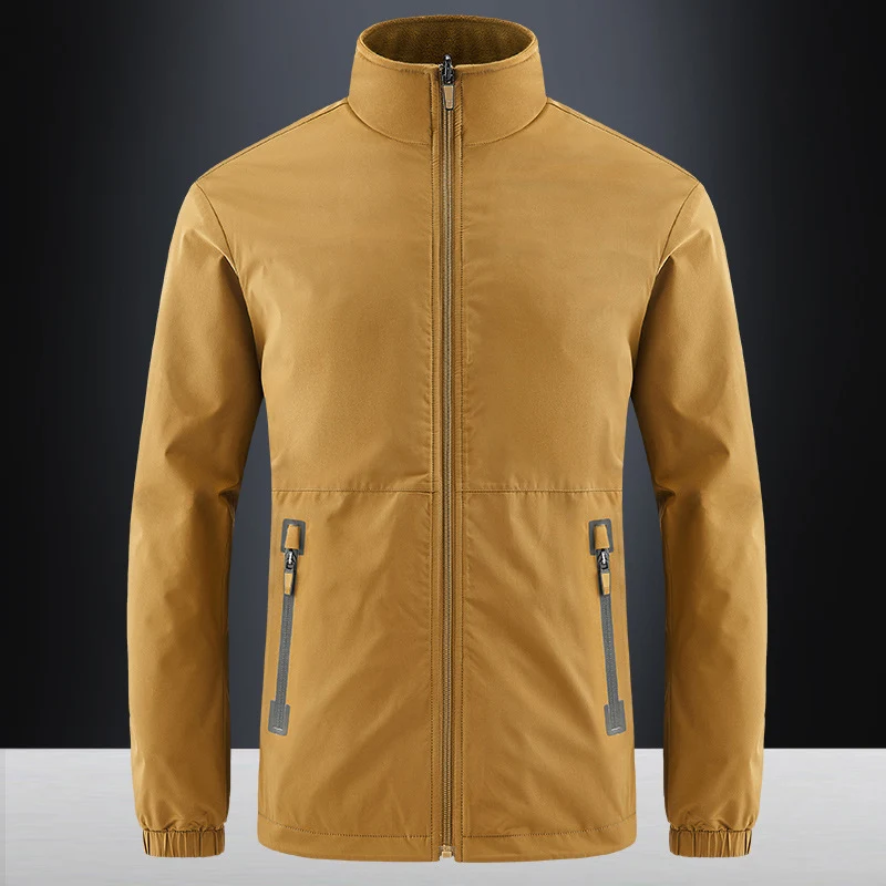 Herren leichte wasserabweisende Softshelljacke mit Stehkragen, verdecktem Reißverschluss und elastischen Bündchen Drune