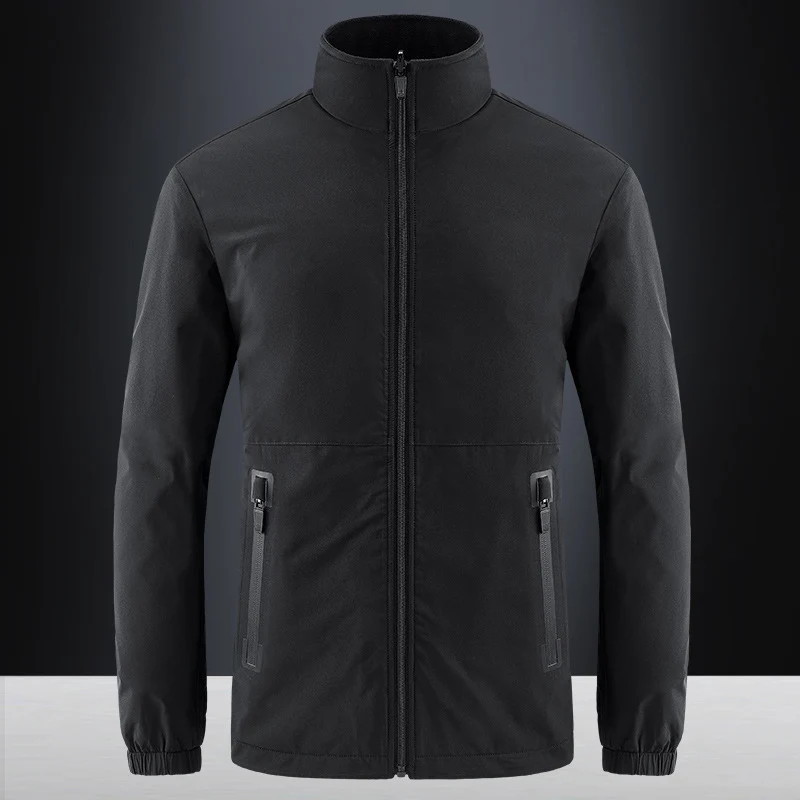 Herren leichte wasserabweisende Softshelljacke mit Stehkragen, verdecktem Reißverschluss und elastischen Bündchen Drune