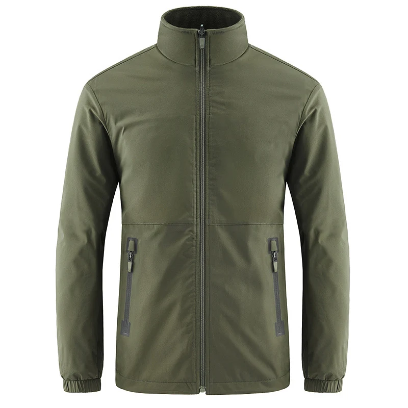 Herren leichte wasserabweisende Softshelljacke mit Stehkragen, verdecktem Reißverschluss und elastischen Bündchen Drune