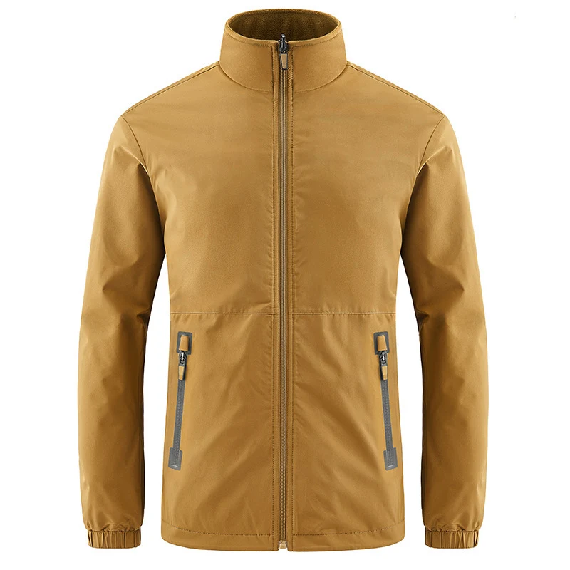 Herren leichte wasserabweisende Softshelljacke mit Stehkragen, verdecktem Reißverschluss und elastischen Bündchen Drune