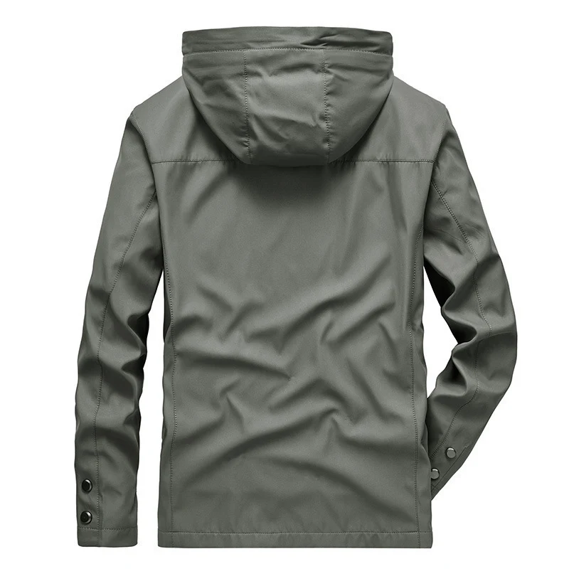 Herren leichte wasserabweisende Softshelljacke mit Kapuze, winddichtem Schnitt und Reißverschlusstaschen Drune