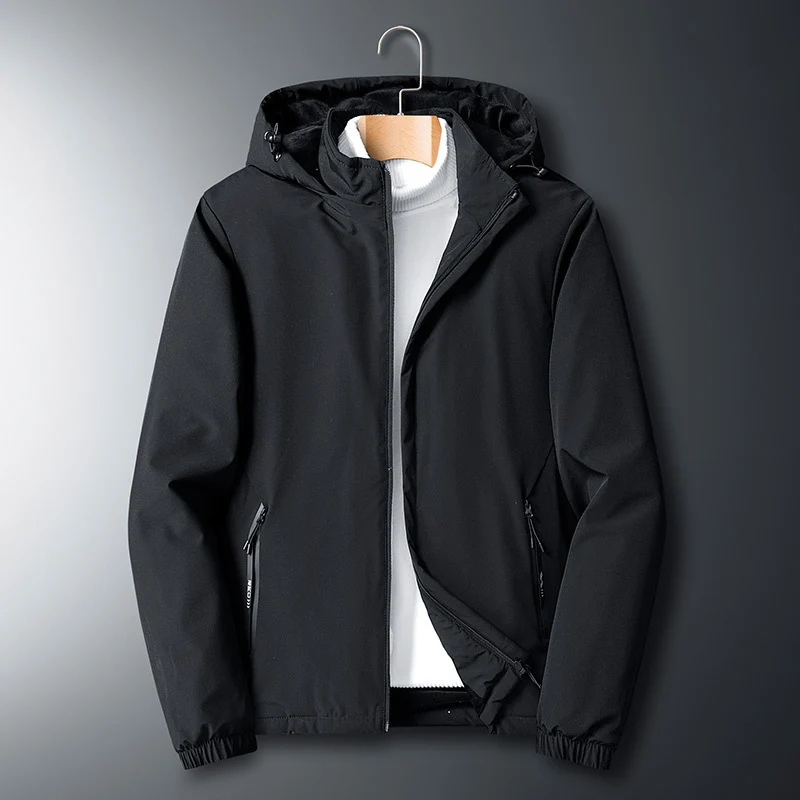 Herren Leichte Softshelljacke mit Kapuze, wind- und wasserabweisend Drune