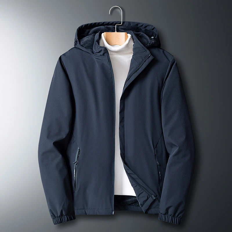 Herren Leichte Softshelljacke mit Kapuze, wind- und wasserabweisend Drune