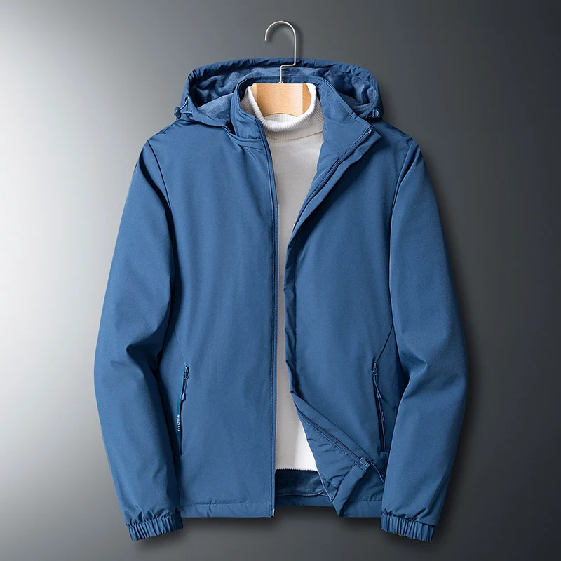 Herren Leichte Softshelljacke mit Kapuze, wind- und wasserabweisend Drune