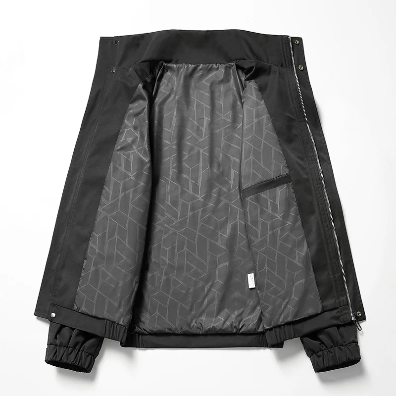 Herren Leichte Softshell-Übergangsjacke im Utility-Minimalstil mit hochschließendem Stehkragen und verdecktem Reißverschluss Drune