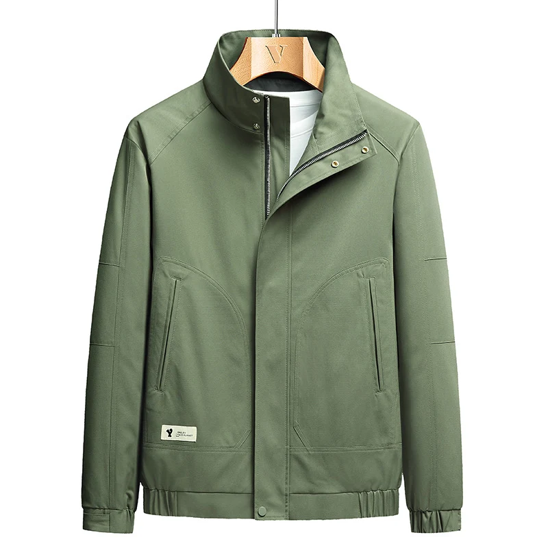 Herren Leichte Softshell-Übergangsjacke im Utility-Minimalstil mit hochschließendem Stehkragen und verdecktem Reißverschluss Drune