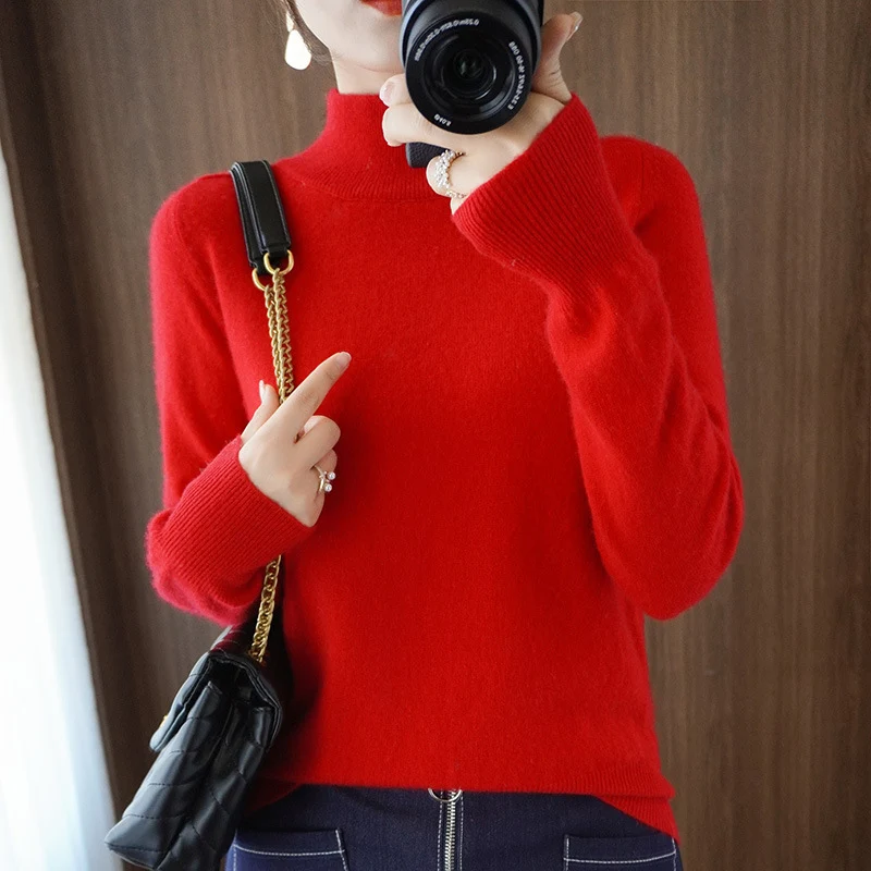 Damen Mockneck-Pullover aus flauschigem Angora-Mix mit legerer Ballonärmel-Silhouette Drune