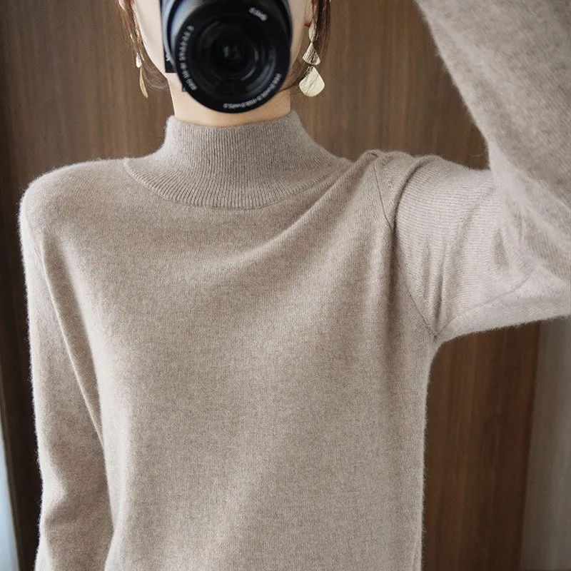 Damen Mockneck-Pullover aus flauschigem Angora-Mix mit legerer Ballonärmel-Silhouette Drune
