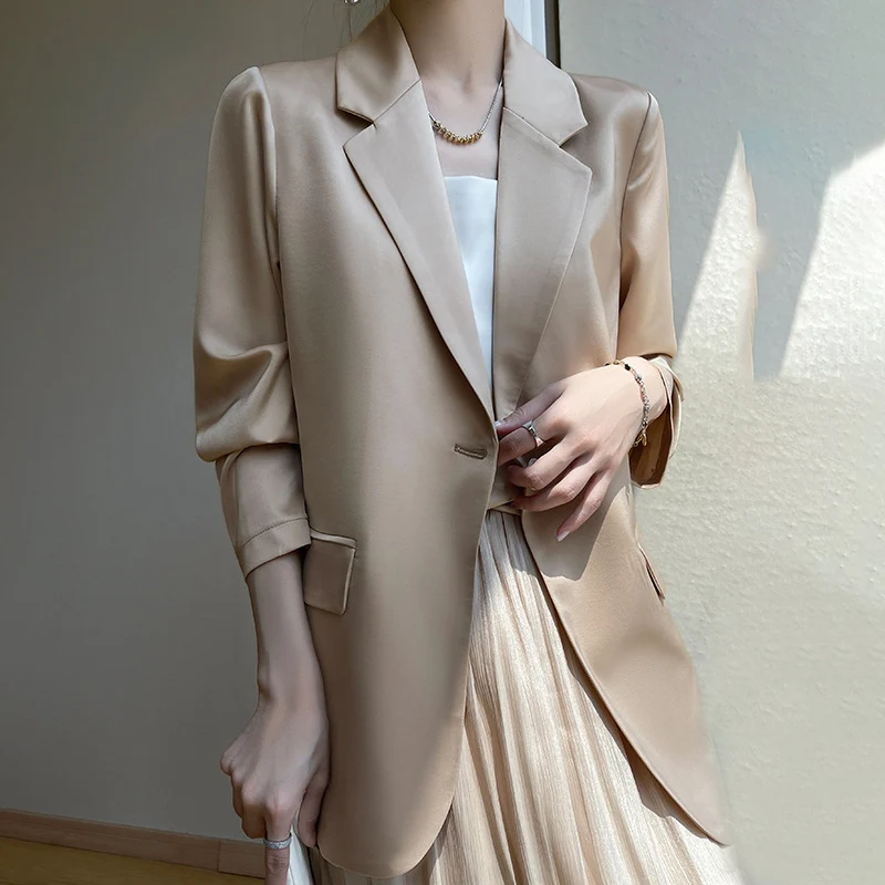 Damen Leichttaillierter Longblazer mit Knopfverschluss und Flap‑Taschen Drune