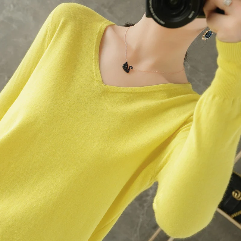 Damen leichter V-Ausschnitt Kaschmir-Look Feinstrickpullover Drune