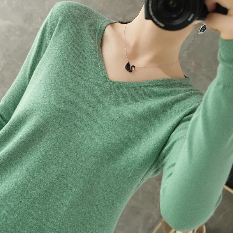Damen leichter V-Ausschnitt Kaschmir-Look Feinstrickpullover Drune