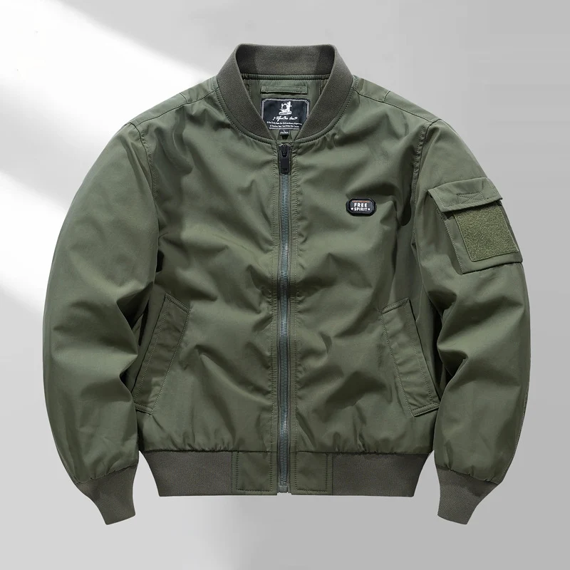 Herren Kurzblouson im Aviator‑Minimalstil mit Multifunktions‑Ärmeltasche Drune