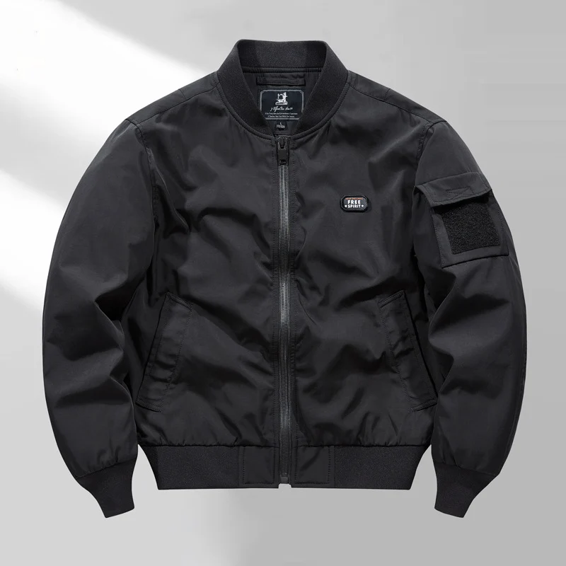 Herren Kurzblouson im Aviator‑Minimalstil mit Multifunktions‑Ärmeltasche Drune