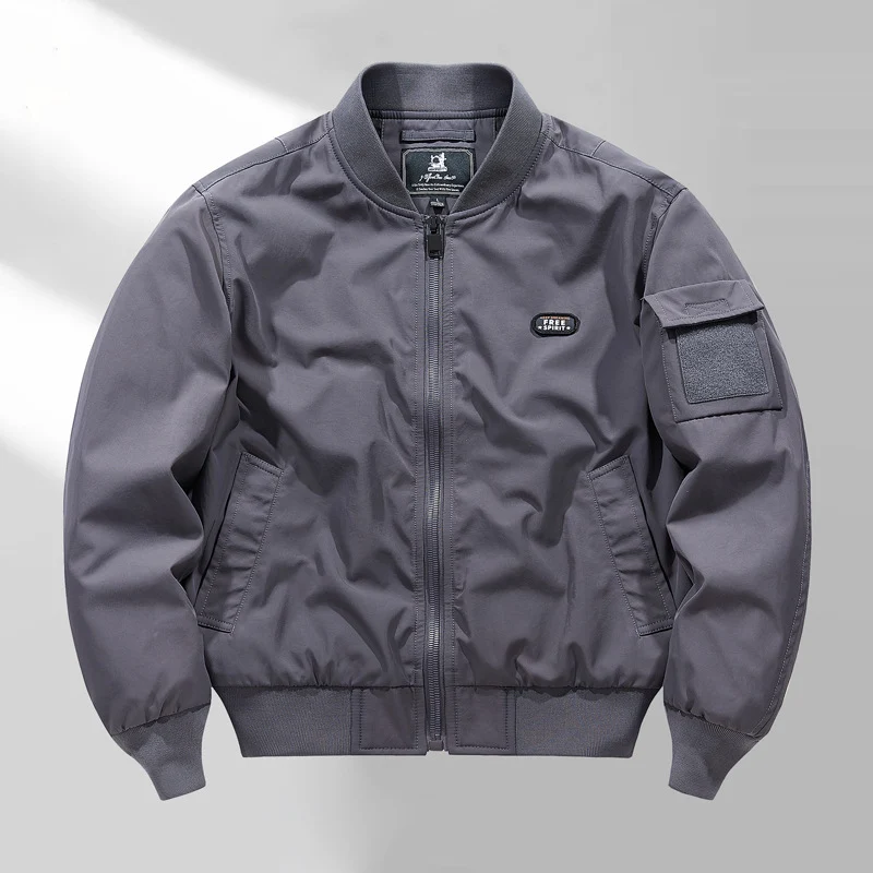 Herren Kurzblouson im Aviator‑Minimalstil mit Multifunktions‑Ärmeltasche Drune