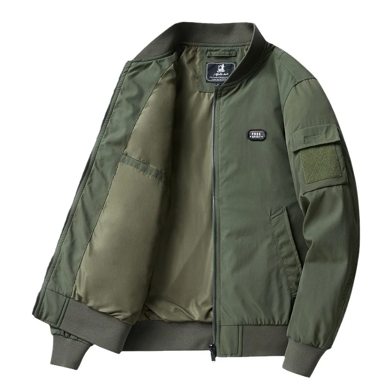 Herren Kurzblouson im Aviator‑Minimalstil mit Multifunktions‑Ärmeltasche Drune