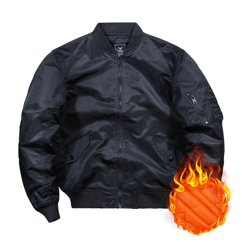 Herren Kurzblouson Bomberjacke mit gesteppter Thermofütterung, Nylon‑Shell und Ärmeltasche Drune