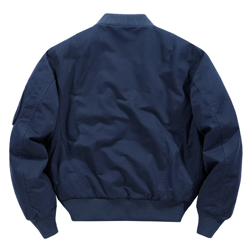 Herren Kurz geschnittene Utility-Bomberjacke aus robustem Canvas mit Ärmeltasche Drune