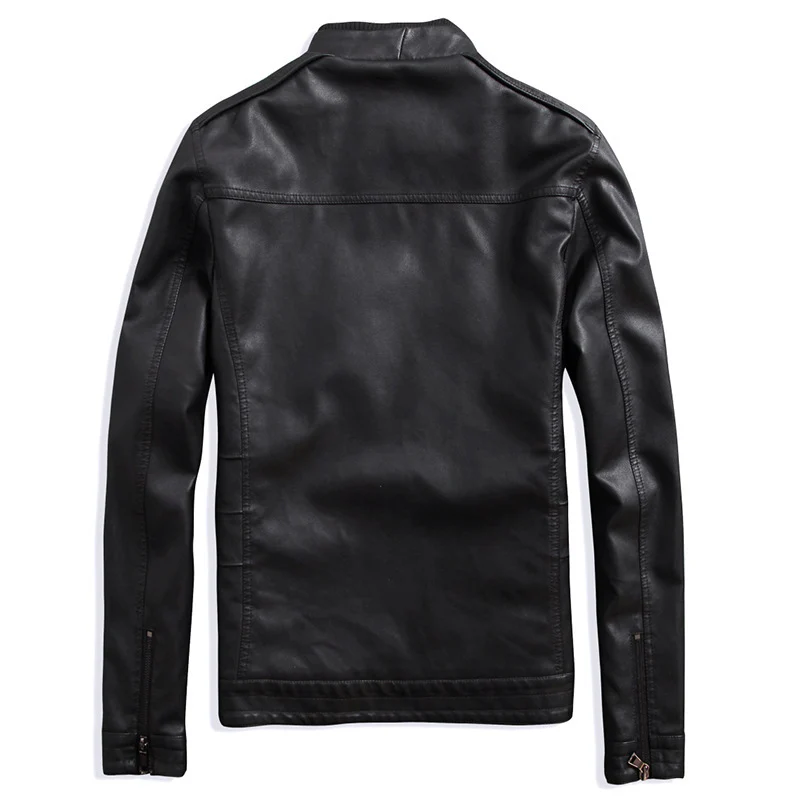 Herren Kunstlederblouson mit wärmender Teddyfleece-Innenlage und Stehkragen Drune
