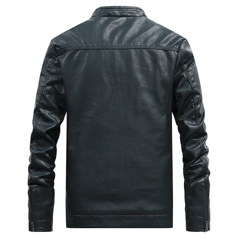 Herren Kunstlederblouson mit Stehkragen und gesteppter Thermo-Innenfütterung Drune