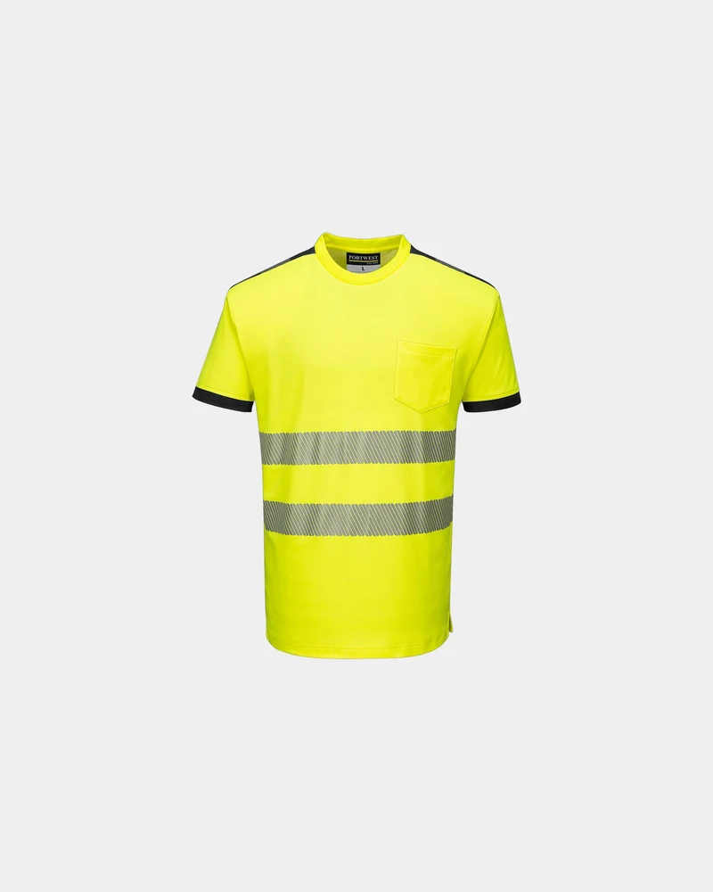 T-Shirt 55% Baumwolle Portwest HV PW3 zum Personalisieren