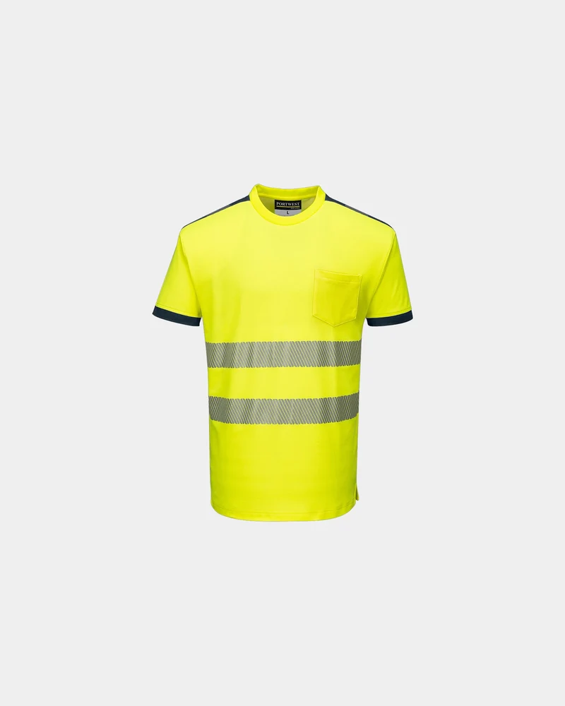 T-Shirt 55% Baumwolle Portwest HV PW3 zum Personalisieren