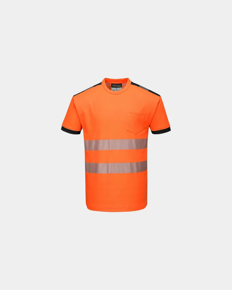 T-Shirt 55% Baumwolle Portwest HV PW3 zum Personalisieren