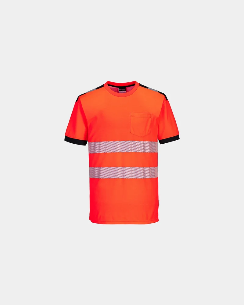 T-Shirt 55% Baumwolle Portwest HV PW3 zum Personalisieren