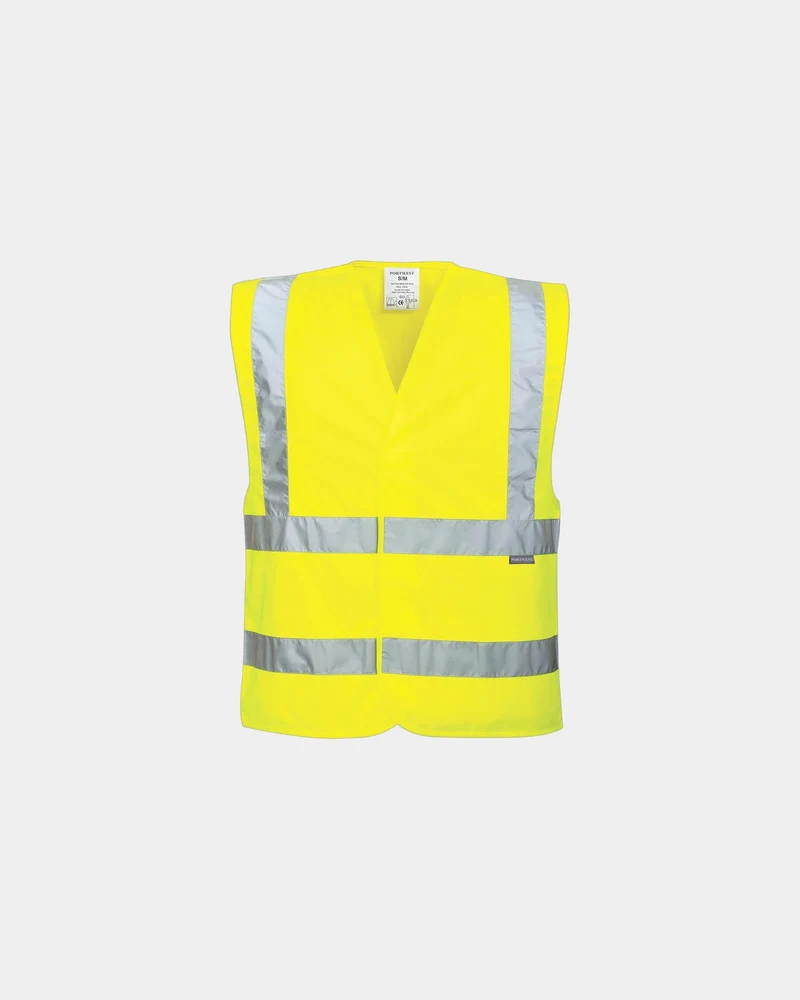 Weste hochsichtbar 100% recyceltes Polyester zum Personalisieren