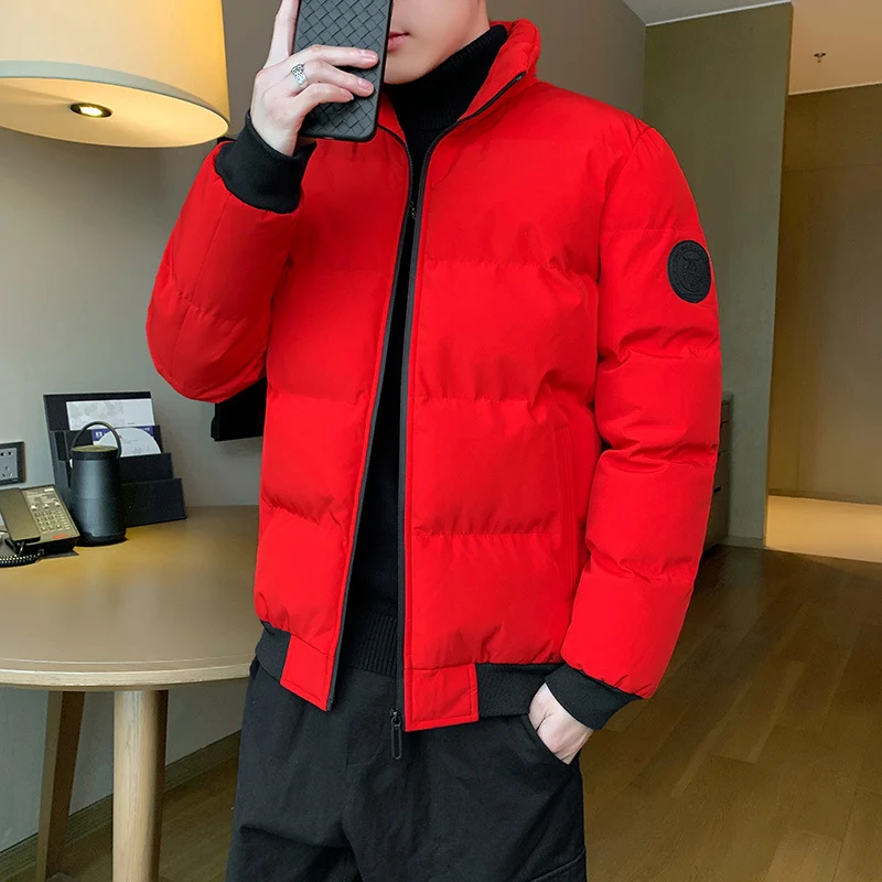 Herren kompakte Thermo-Steppjacke mit hohem Stehkragen, winddichter Außenhülle und elastischen Rippbündchen Drune