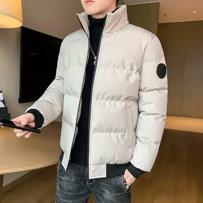 Herren kompakte Thermo-Steppjacke mit hohem Stehkragen, winddichter Außenhülle und elastischen Rippbündchen Drune